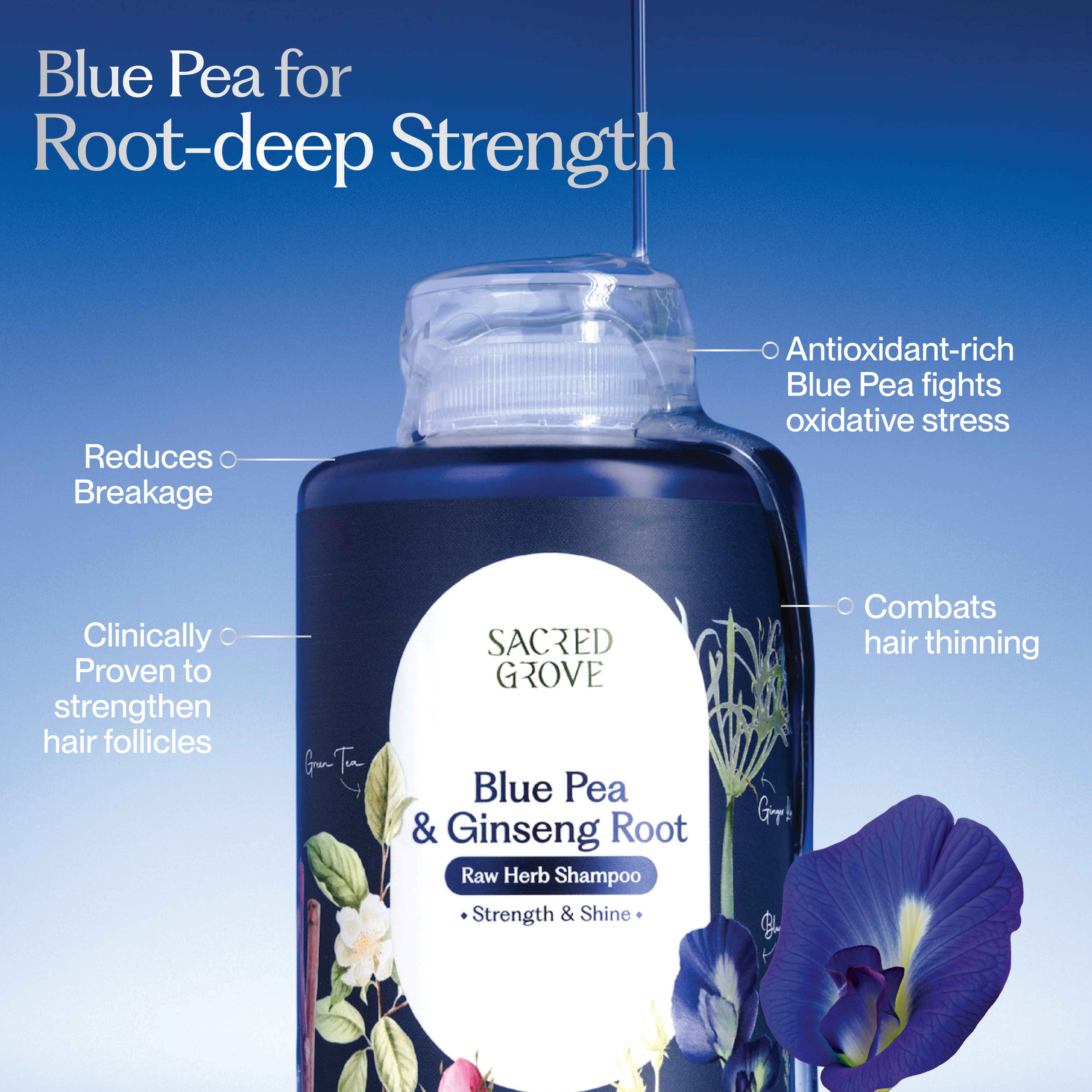 Blue Pea & Ginseng Root Strengthening Shampoo
