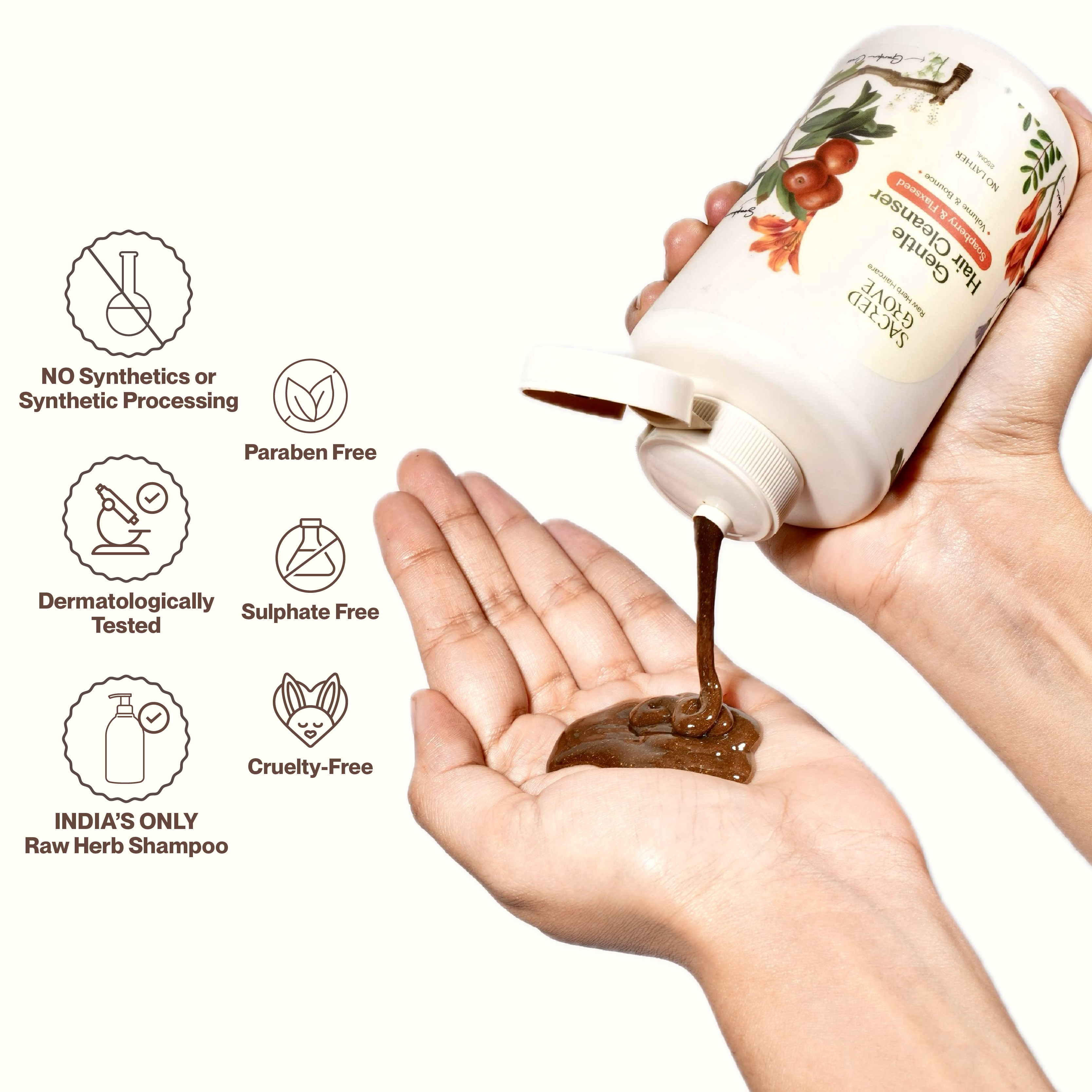 100% Raw Herb Gentle Hair Cleanser (Non-Lather)