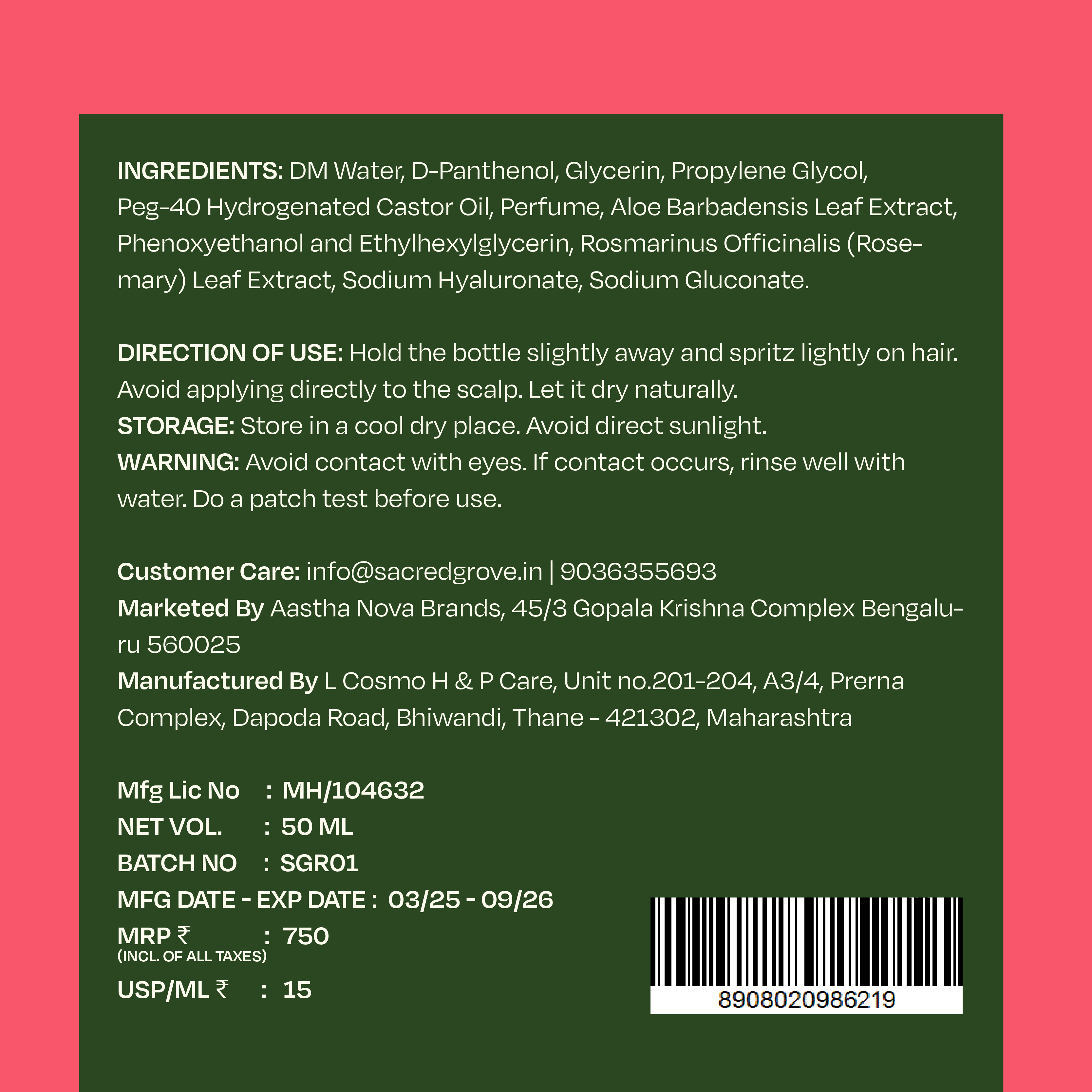 Rani Baug: Hair Perfume For Women