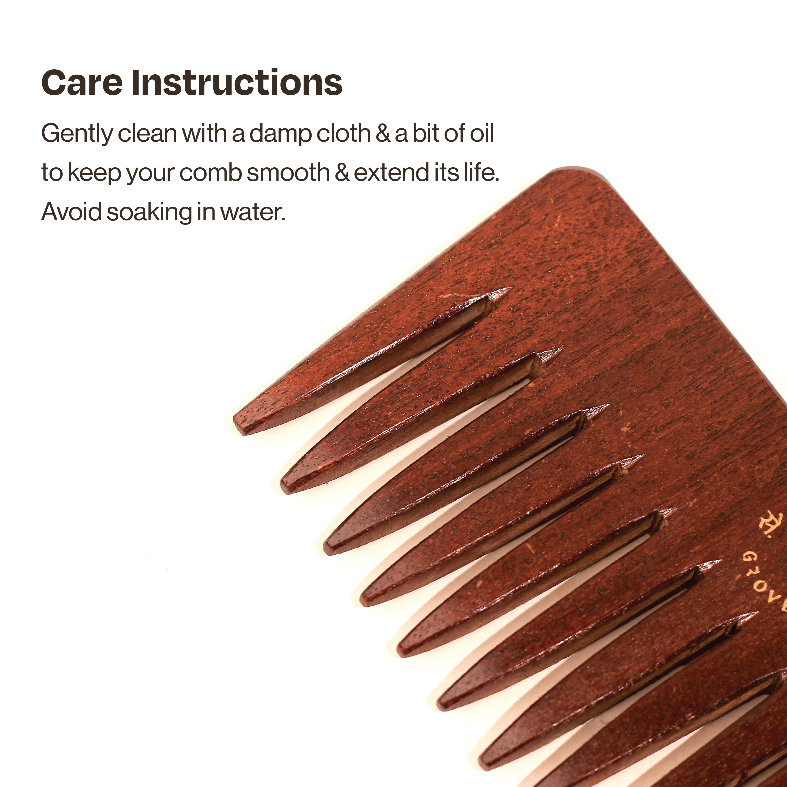 Wide Tooth & Detangling Teak Wood Comb