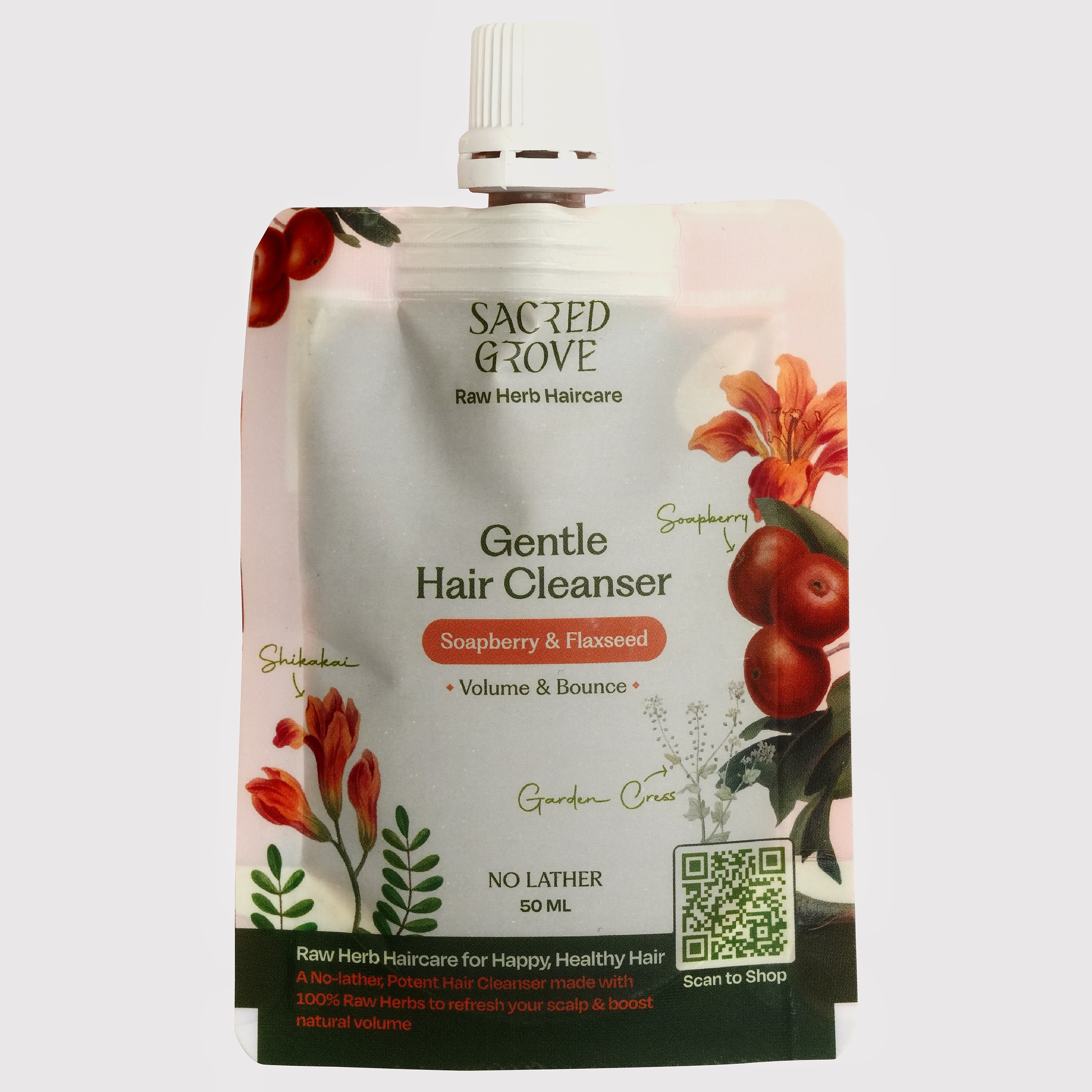 No Lather 100% Raw Herb Hair Cleanser Mini, 50ml